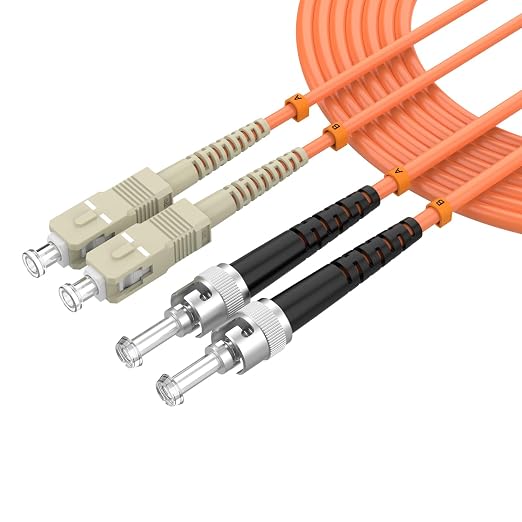 SC/UPC to ST/UPC Fiber Patch Cable OM1 Multimode Duplex 62.5/125μm 5M/16.4FT by lidkew