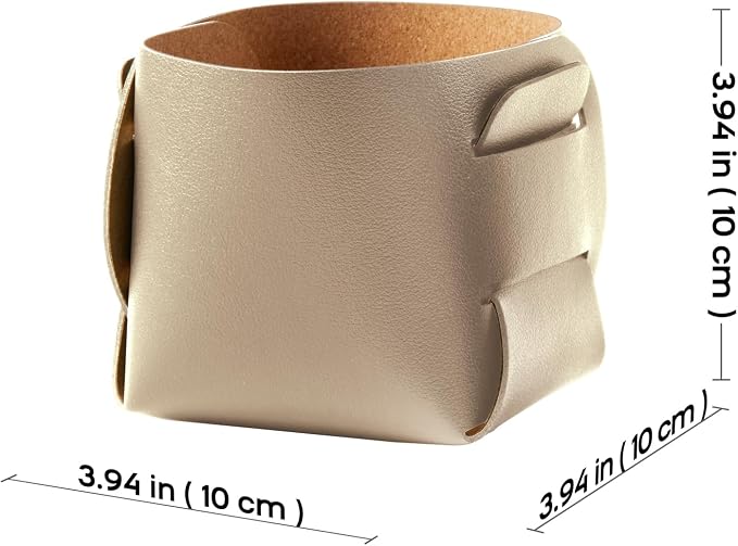 HOMIEAZICOZI 2-Pack Cork Leather Desk Accessories Storage - Image 3