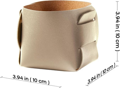 HOMIEAZICOZI 2-Pack Cork Leather Desk Accessories Storage - Image 3