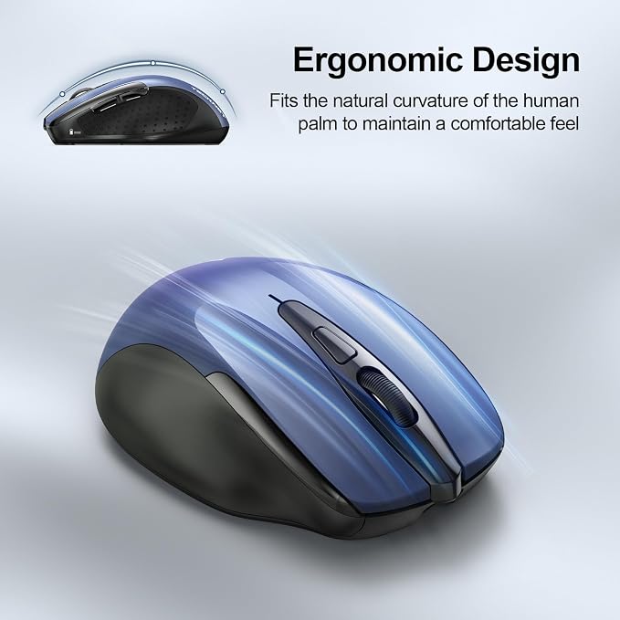 TECKNET Wireless Mouse Rechargeable 4800 DPI Silent USB A & Bluetooth Mouse 6 - Image 8