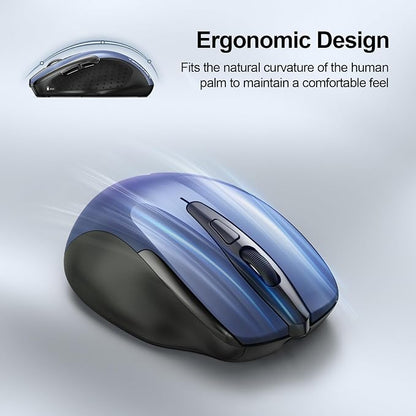 TECKNET Wireless Mouse Rechargeable 4800 DPI Silent USB A & Bluetooth Mouse 6 - Image 8