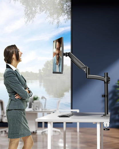 Single Monitor Mount Holds Max 22lbs, 13-32 inch Monitor Desk Mount, Height - Image 8