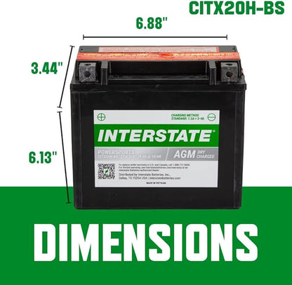 Interstate Batteries YTX20H-BS 12V 18Ah Powersports Battery 310CCA - Image 4