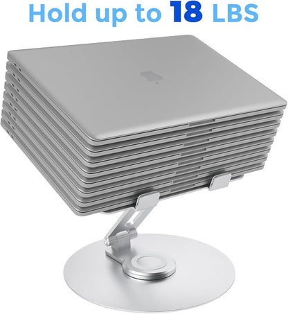 Swivel Laptop Stand for Desk, Adjustable Height Aluminum Computer Stand - Image 4