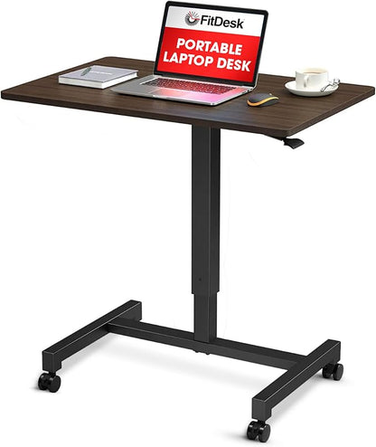 FitDesk Portable Laptop Desk, Rolling Standing Workstation Adjustable Height by FitDesk