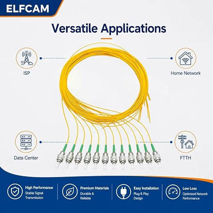 Elfcam® - Fiber Optic Pigtail 12 Fibers Singlemode Simplex FCA 9/125um OS2 - Image 5