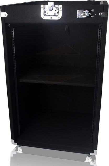 Griffin Rackmount Studio Mixer Flight Road Case – 25U Mount Space Amp Cabinet - Image 4