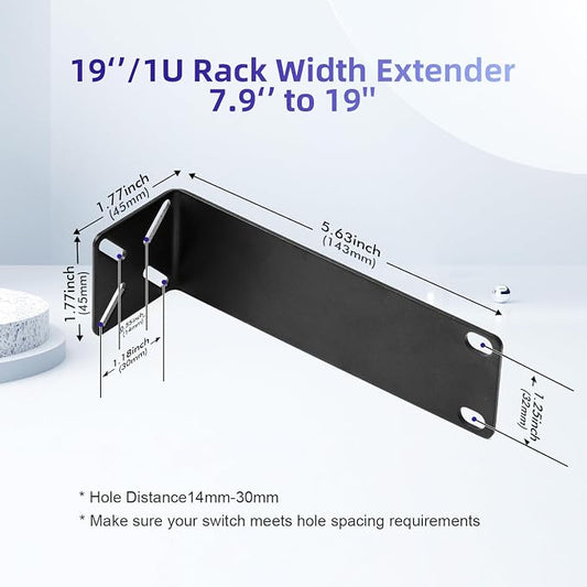 Rack Mount Kit for 7.9 inch Switches, Adjustable Rack Ears for Netgear - Image 2