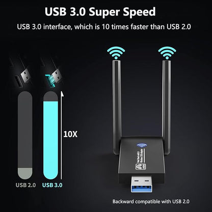 1300Mbps Wireless WiFi Adapter, USB3.0 WiFi Dongle 2.4G/5G 802.11AC Network - Image 5