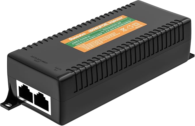 2.5Gb PoE Injector Adapter 60W, IEEE 802.3bt/at/af Compliant, Converts Non-PoE by ReiduboSecurityPoECameraSwitch