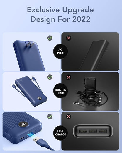 VRURC Portable Charger 20000mAh, Fast Charging Power Bank USB C, 4 Output 2 - Image 5