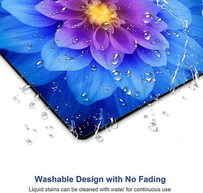 Blue Watercolor Lotus Flower Mouse Pad, Custom Design, 9.5x7.9 Inch, Non-Slip - Image 5