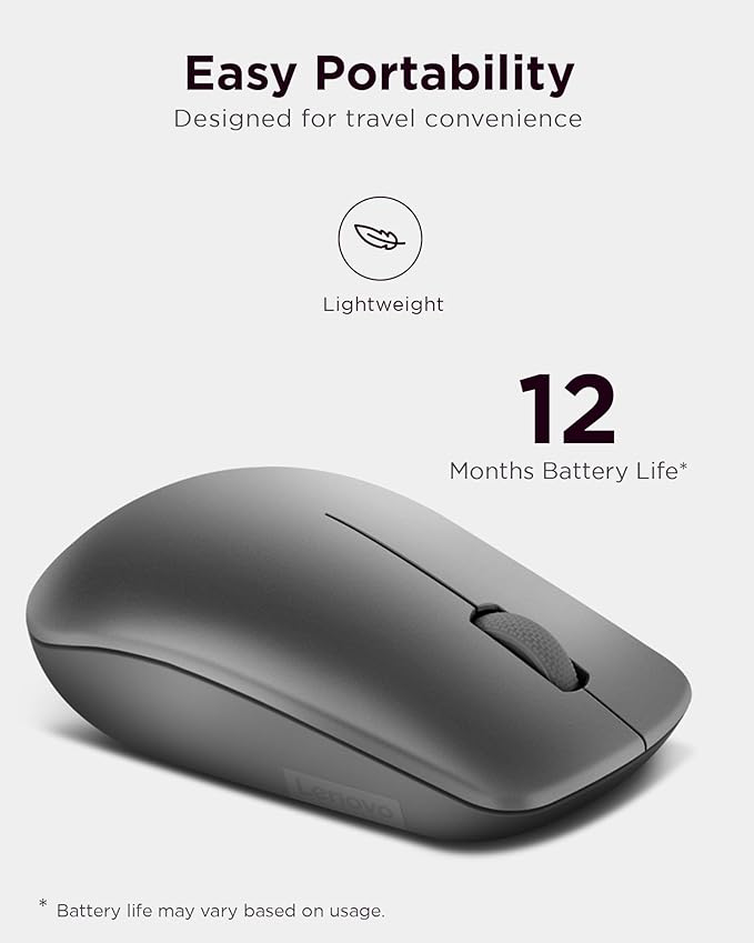 Lenovo 530 Full Size Wireless Computer Mouse - Image 5