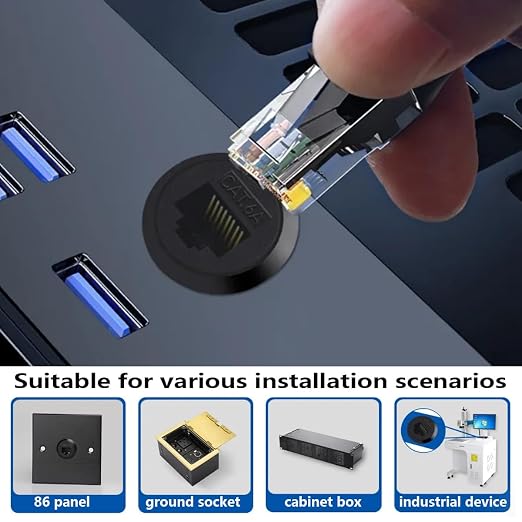 PENGLIN 2PCS Industrial IP67 Waterproof Shielded RJ45 Coupler, CAT6A Ethernet - Image 2