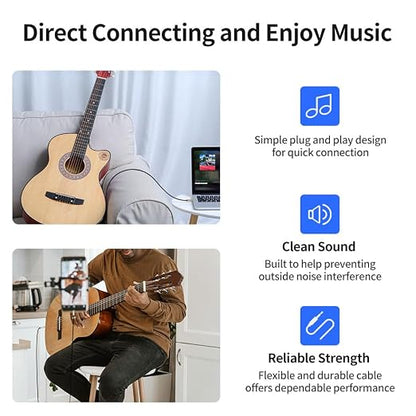 3.5mm to 1/4 Stereo Audio Cable 25 Feet /8M, 1/8" to 6.35mm 1/4" TRS Male Aux - Image 5