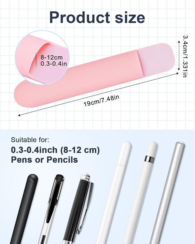 eZAKKA Silicone Pencil Holder For Most Pens, 7.8 inch Self-Adhesive Stick To - Image 2