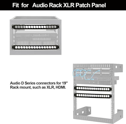 XLR HDMI Audio Rack Mount Panel, 1U Hinged D-Series Punched Metal HDMI Rack - Image 4