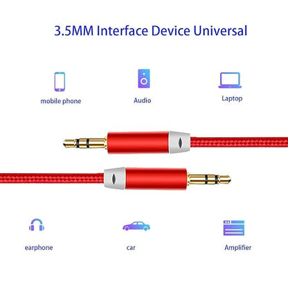3.5mm Nylon Braided Stereo Audio Cable, 4.9ft/1.5m Male to Male Aux Cord Audio - Image 3