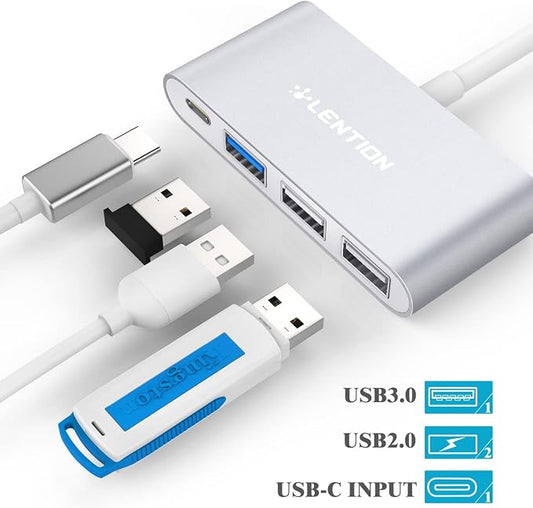 LENTION 4-in-1 USB-C Hub with Type C, USB 3.0, USB 2.0 - Image 2