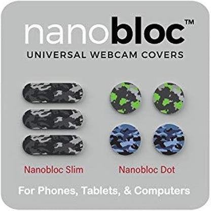 Webcam Cover - 7-Pack, Camo - Universal No-Residue Nano Suction Privacy Slider by Eyebloc