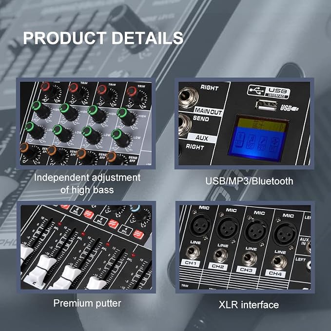 Mixers Audio 8 Channel Mixer Power Mixer Amplifier 2 * 300 Watt Output Dj Mixer - Image 6