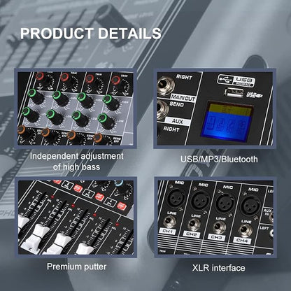 Mixers Audio 8 Channel Mixer Power Mixer Amplifier 2 * 300 Watt Output Dj Mixer - Image 6