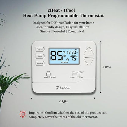 Thermostat for Heat Pump, Programmable Thermostat for House, Single-Stage - Image 2