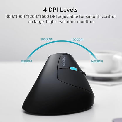 Rapoo EV250 Silent Vertical Ergonomic Mouse, 2.4G Wireless Optical Mouse - Image 7