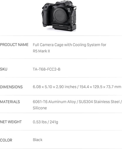 Tilta Full Camera Cage with Cooling System Compatible with Canon R5 Mark II - Image 6