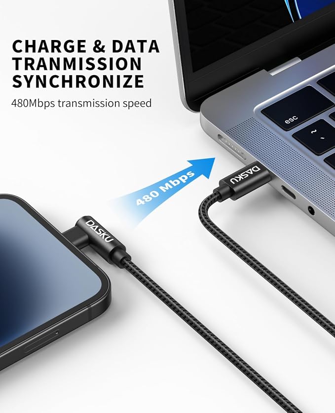 Apple USB C to Lightning Cable 2Pack - 6FT Right Angle 90 Degree iPhone - Image 4