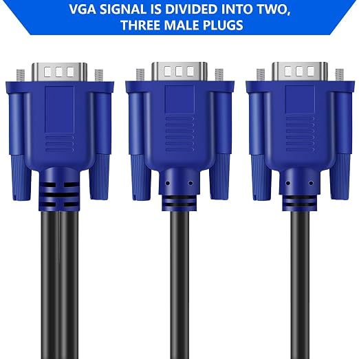 PASOW VGA Splitter Cable 1 Male to 2 Male Dual Monitor Y Adapter 1080P Full HD - Image 5