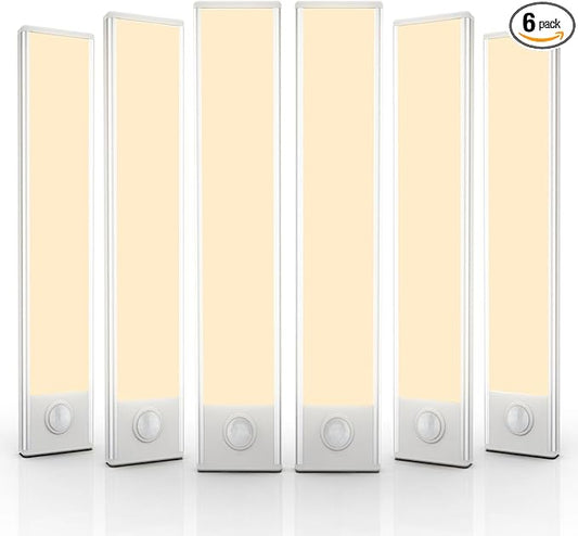 6 Pack Under Cabinet Lighting Wireless, 40 LED Rechargeable Battery Motion by BuyNow