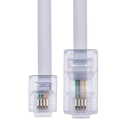 Keple 3m RJ11 to RJ45 Cable; White; 6P4C to 8P8C Connector Plug; 10 Feet; - Image 2
