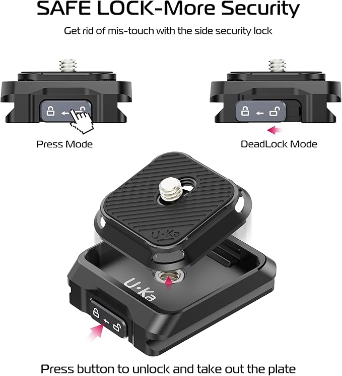 ULANZI UKA01 Quick Release Plate Kit, Arcac/F38 Interface Camera Quick Release - Image 2