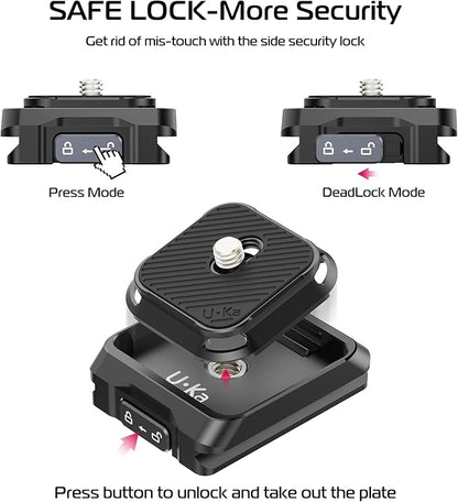 ULANZI UKA01 Quick Release Plate Kit, Arcac/F38 Interface Camera Quick Release - Image 2