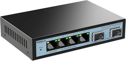 SODOLA 6 Port 2.5G Easy Web Managed Switch, 4 x 2.5G Base-T Ports, 2 x 10G SFP+ by SODOLAPoENETWORKS