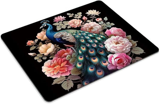Square Mouse Pad Colorful Peacock - Image 2