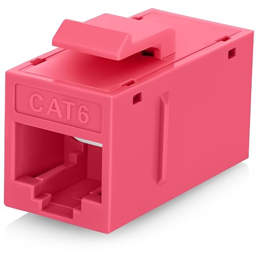 Everest Cat6 RJ45 Keystone Coupler in Pink by EverestMediaSolutions