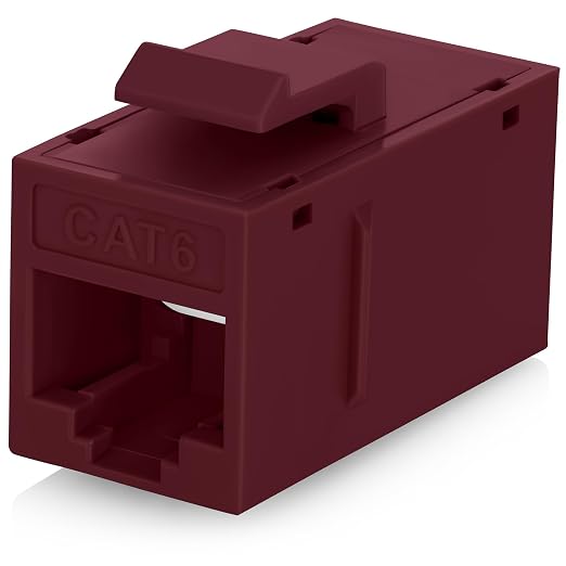 Everest RJ45 CAT6 Keystone Coupler in Red by EverestMediaSolutions