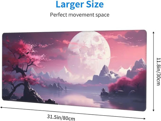 Watercolor Japanese Large Gaming Mouse Pad, Japanese Mouse Pad 31.5 x 11.8 in - Image 2