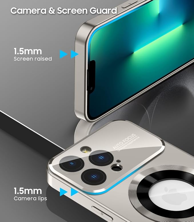 Magnetic for iPhone 13 Pro Case, Built-in Camera Lens Protector, Compatible - Image 4