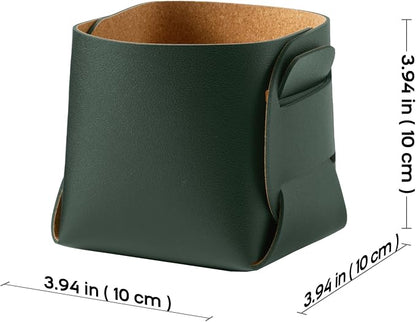 HOMIEAZICOZI 2-Pack Cork Leather Desk Accessories Storage - Image 3