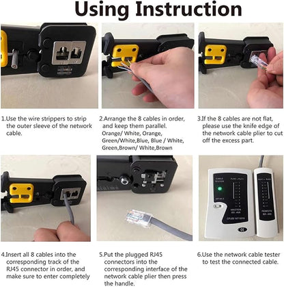 LEATBUY RJ45 Crimper Kit CAT5 CAT6 Crimping Tool Set - Image 2