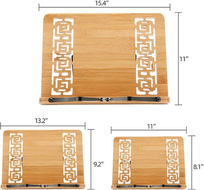 wishacc Large Size Bamboo Book Stand and Cookbook Holders - Image 2