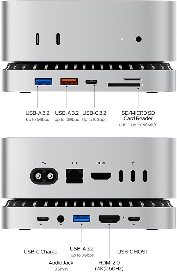 Mac mini M4 Dock, Aluminum Mac mini Stand and HDMI Hub - Image 2