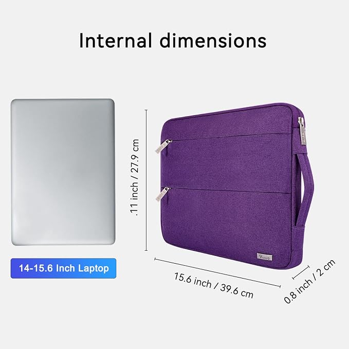Voova Laptop Sleeve Carrying Case 15.6 16 Inch, Slim Computer Cover Bag - Image 5