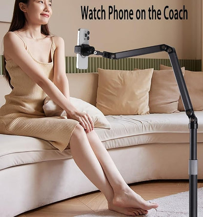 Phone Floor Stand for Recording Cell Phone Holder for Bed, Adjustable Tall Stand - Image 6