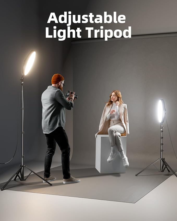 Weilisi Ring Light with 72" Tripod Stand and Phone Holder, 6500K Full-Screen - Image 3