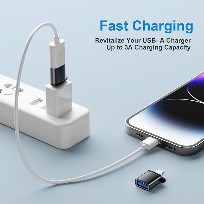 USB C to USB A Adapter 6 Pack, USBC to USB Adapter, TypeC Male USBA Female 3.0 - Image 5