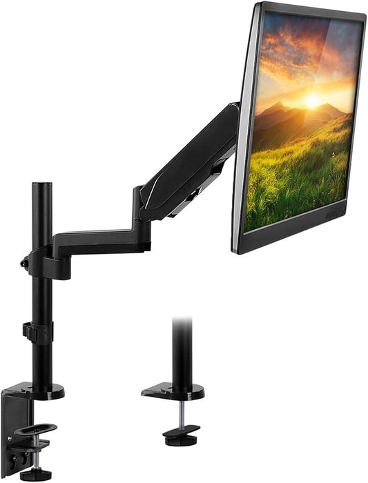 Mount-It! Single Monitor Arm Mount | Desk Stand | Full Motion Height Adjustable by Mount-It